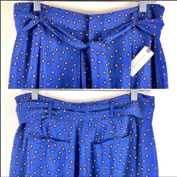 ANTHROPOLOGIE Floral Wide Leg Trouser Pants Sz 12 - Picture 8 of 8
